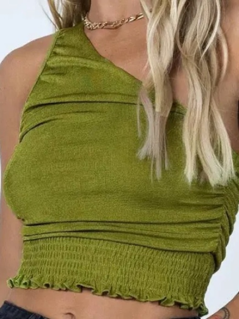 Princess Polly Green One-Shoulder Top - Picture 4 of 4